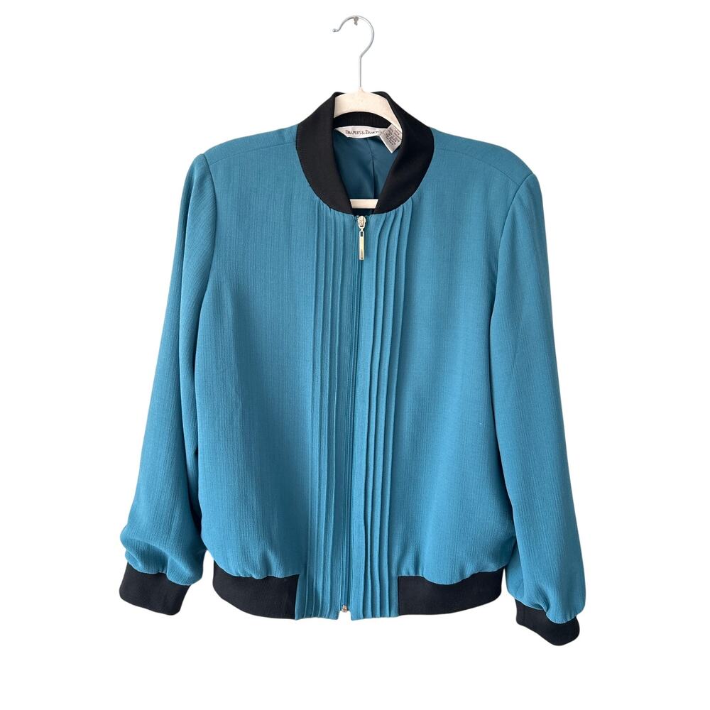 Drapers and Damons Blue and Black Bomber Jacket Suit Coat Medium